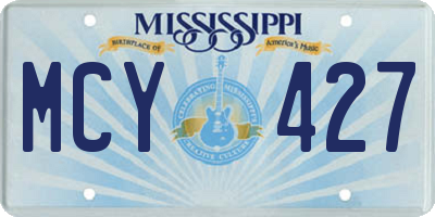 MS license plate MCY427