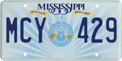 MS license plate MCY429