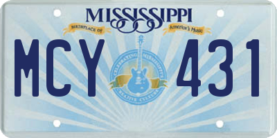 MS license plate MCY431