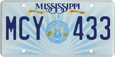 MS license plate MCY433