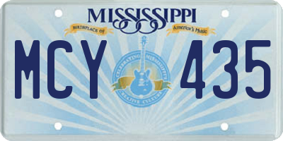MS license plate MCY435