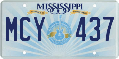 MS license plate MCY437