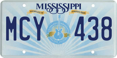 MS license plate MCY438