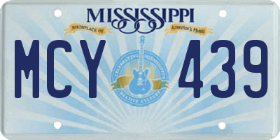 MS license plate MCY439