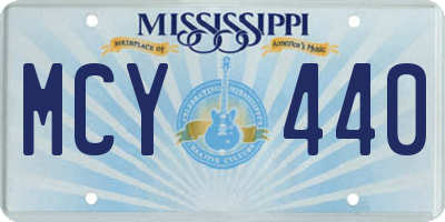 MS license plate MCY440