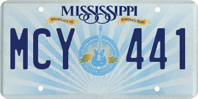 MS license plate MCY441