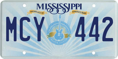 MS license plate MCY442