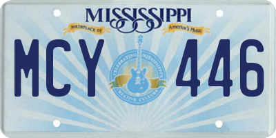 MS license plate MCY446