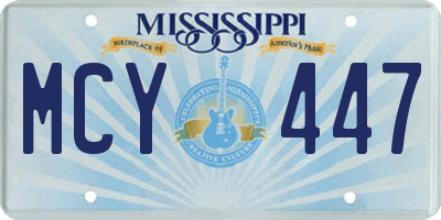 MS license plate MCY447