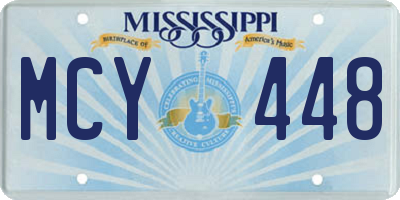 MS license plate MCY448