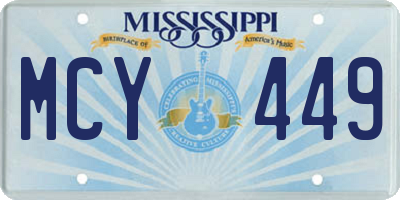 MS license plate MCY449