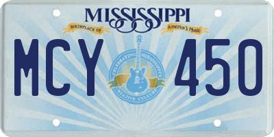 MS license plate MCY450