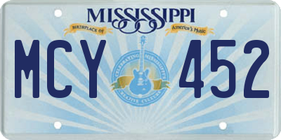MS license plate MCY452