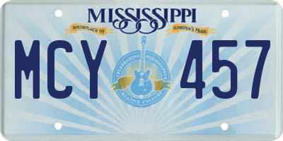 MS license plate MCY457
