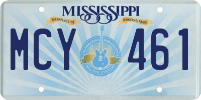 MS license plate MCY461