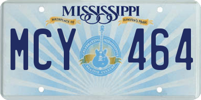 MS license plate MCY464