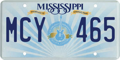 MS license plate MCY465