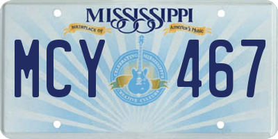 MS license plate MCY467
