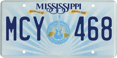 MS license plate MCY468