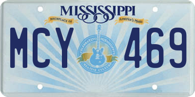 MS license plate MCY469