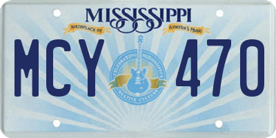 MS license plate MCY470