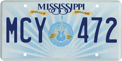 MS license plate MCY472