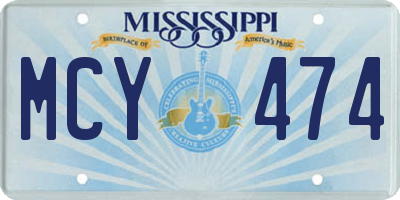 MS license plate MCY474
