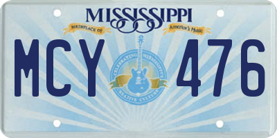 MS license plate MCY476