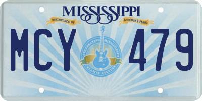 MS license plate MCY479