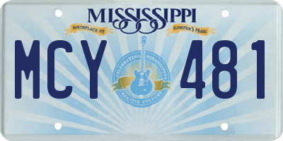 MS license plate MCY481