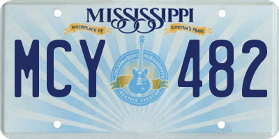 MS license plate MCY482