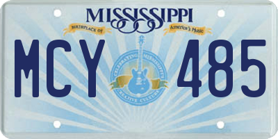 MS license plate MCY485