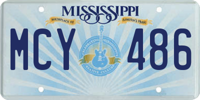 MS license plate MCY486
