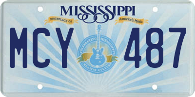 MS license plate MCY487