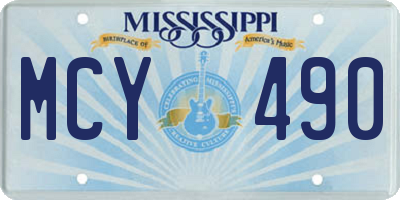 MS license plate MCY490