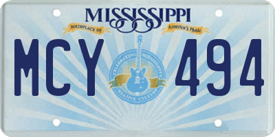 MS license plate MCY494