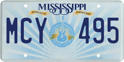 MS license plate MCY495