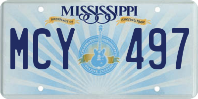 MS license plate MCY497