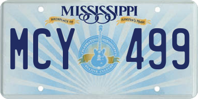 MS license plate MCY499