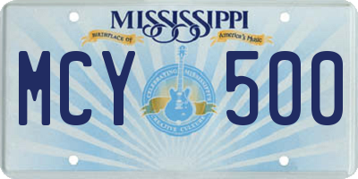 MS license plate MCY500