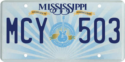 MS license plate MCY503