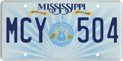 MS license plate MCY504