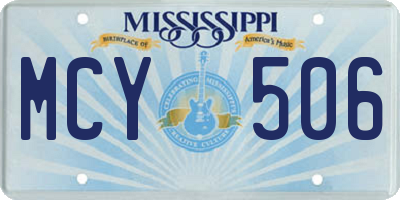 MS license plate MCY506