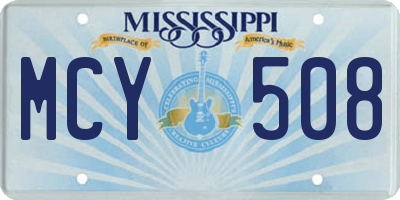 MS license plate MCY508