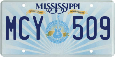 MS license plate MCY509