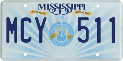 MS license plate MCY511