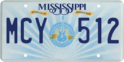 MS license plate MCY512