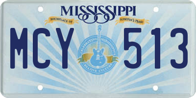 MS license plate MCY513