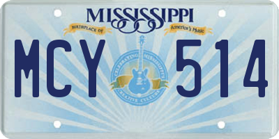 MS license plate MCY514