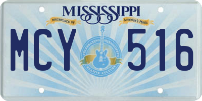 MS license plate MCY516